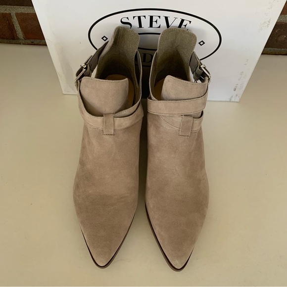 Steve Madden Womens Defiant Grey Suede Pointed Toe Ankle Boots Size US 9 M - Picture 4 of 11